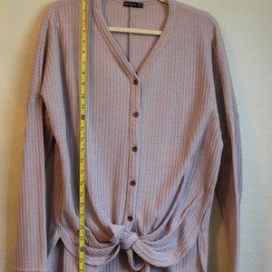 Miholl button-down, tie-front sweater